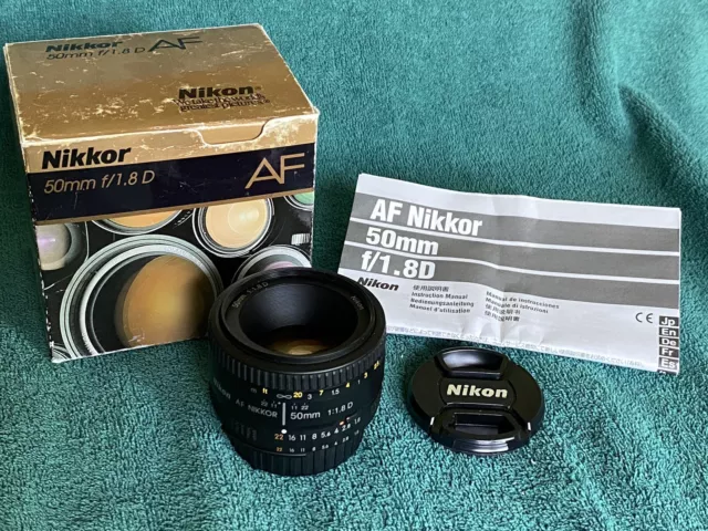 2008 Nikon AF Nikkor 50mm f/1.8 D Lens Unused in Box Mint