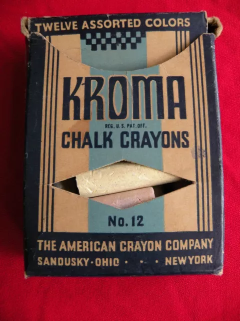 VTG Kroma Old Faithful Crayons Blue White Deco BOX ONLY American