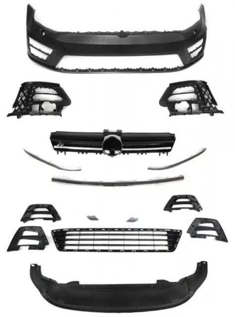 R20 Style and Look Complete Full Front Bumper For VW GOLF MK7 VII 13-17 3