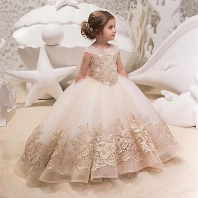 Flower Girl Dress Bridesmaid Wedding Communion Pageant Party Graduation Dress+++