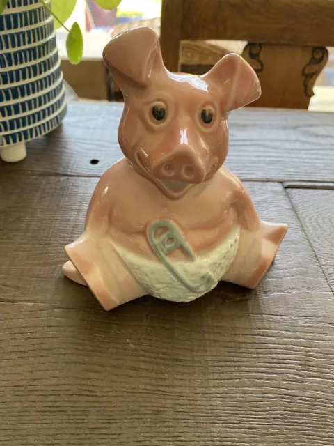 Nat West Pig Piggy Bank Woody Baby Vintage Wade Money Box Original Stopper