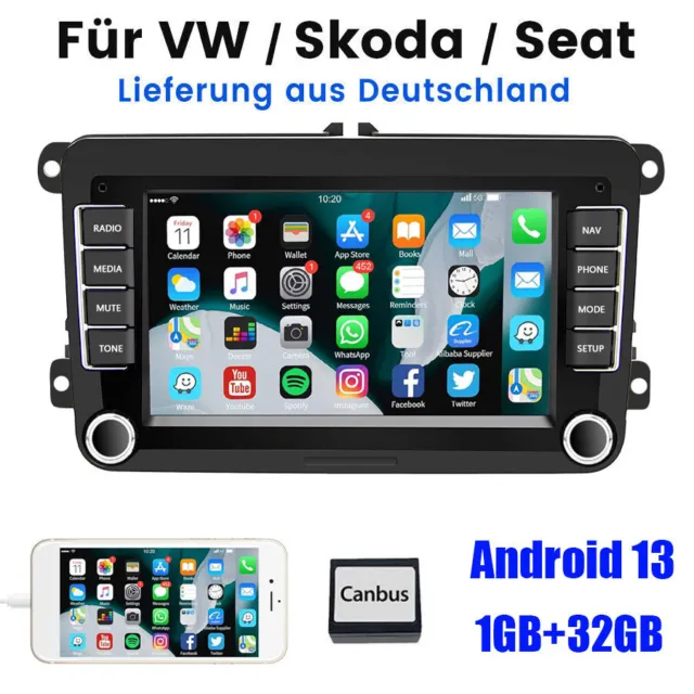 Autoradio Android13 mit GPS Navi Wifi für VW GOLF 5 6 Passat Touran Tiguan EOS