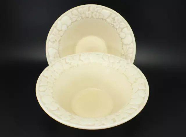 Metlox Vernon Antigua SOUP BOWL Set of 2 Embossed Fruit Off-White USA