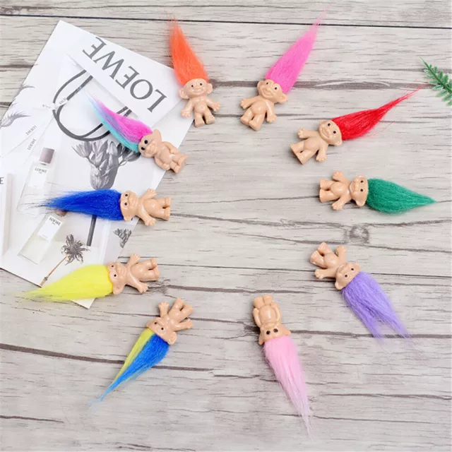 10Pcs Mini Trolls Lucky Dolls Action Figures Cute Toys Cake Toppers Art Crafts ~ 3