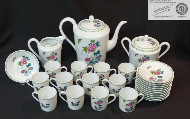 Service à Café En Porcelaine/blanc - 27 Pièces - Occasion En Excellent état