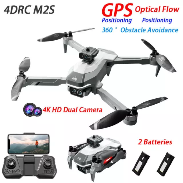 4DRC M2S Drone GPS 5G WIFI FPV 4K Dual Camera Quadcopter Smart Follow 2 Battery