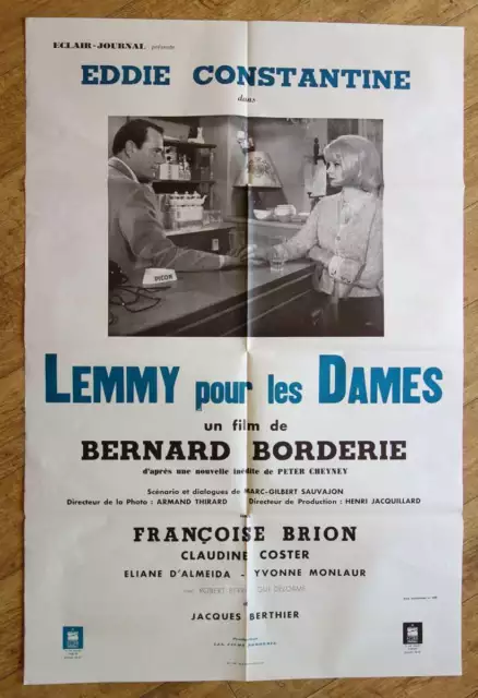LEMMY POUR LES DAMES Eddie Constantine affiche cinema originale 80x120 cm '62