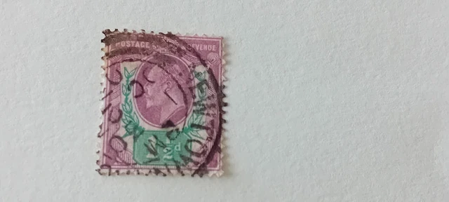 GB KEV11 1 1/2d Purple Green - Newtown Powys CDS Postmark