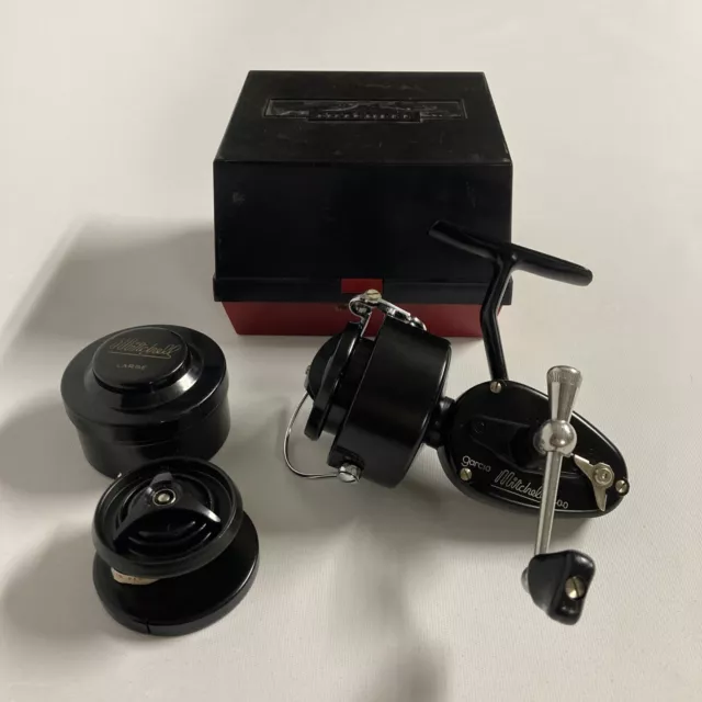 VINTAGE GARCIA MITCHELL 300 Spinning Fishing Reel Black Quick Push Spool  Release $25.00 - PicClick