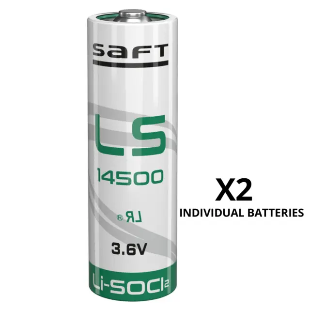 Saft LS14250 Li-SOCI2 Lithium Thionyl Chloride 3.6V 1/2AA Batteries x 2