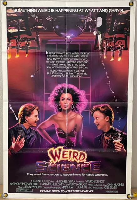 Weird Science Ff Original One Sheet Movie Poster Kelly Lebrock Bill Paxton 1985