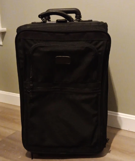 Tumi 22" Vintage Black Ballistic Nylon Upright Carry-On Rolling Luggage USA Made
