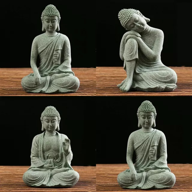 Mini Monk Figurine Buddha Statue Decoration Meditating Sculpture Home Decor