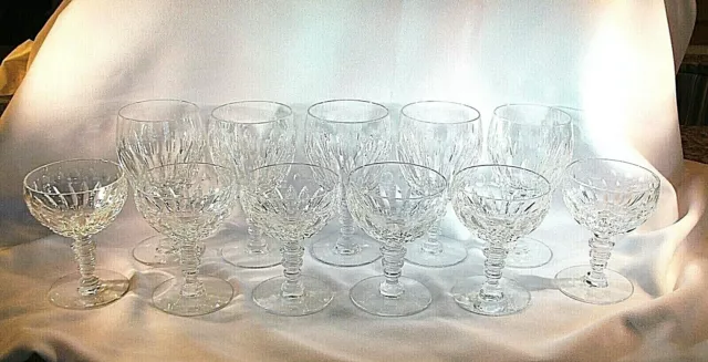 Antique Hawkes St. George Crystal Stemware 5 Water Glasses 6 Champagne