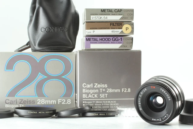 UNUSED IN Box ] Contax Carl Zeiss Biogon T 28mm f/ 2.8 Black Lens