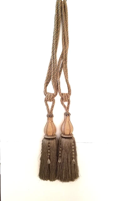 Pair (2) of Large Tassel Rope Tieback Holdback Window Curtain Drapery