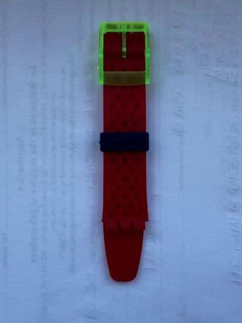 Cinturino per orologio swatch in gomma blu rosso verde NUOVO