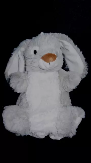 doudou marionnette lapin beige gris blanc chiné  INWARE idem RODADOU RODA