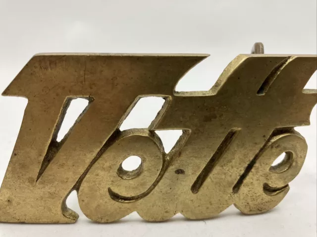 1980s Corvette Vette Solid Brass Vintage Belt Buckle