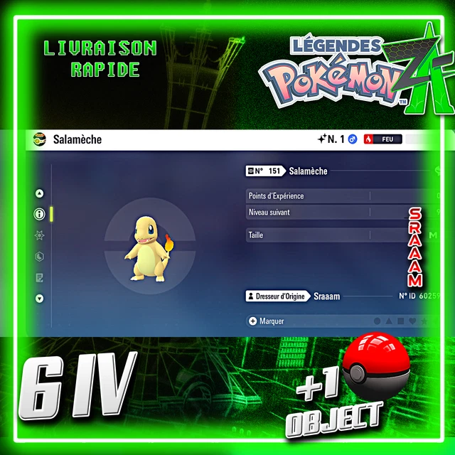 Pokémon Zygarde 6IV Shiny + Masterball - Pour Pokémon Legends ZA (Switch/3DS) - Livraison Rapide