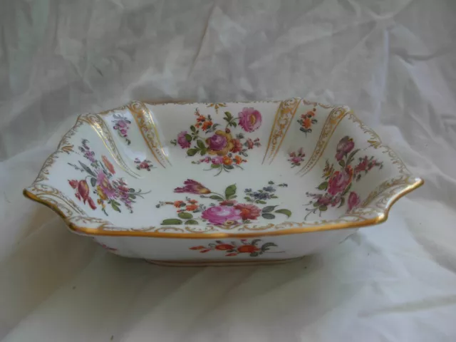 ANTIQUE GERMAN HAND PAINTED PORCELAIN DISH ,LATE 19th OR EARLY 20th CENTURY.
