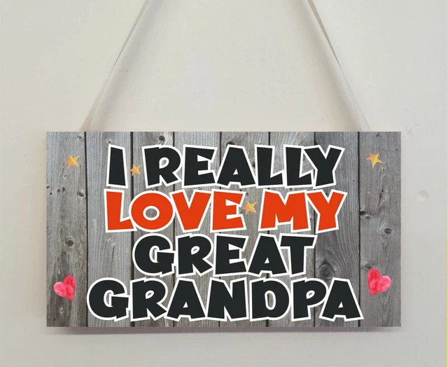 Fun Great Opa Geschenk Neuheit Plakette - Ich liebe meinen Great Opa Geburtstag