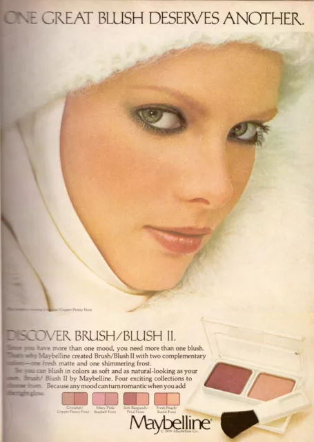 1980 Maybelline Cosmetics Makeup Magazine Print Advertisement Ad Vintage 1980s