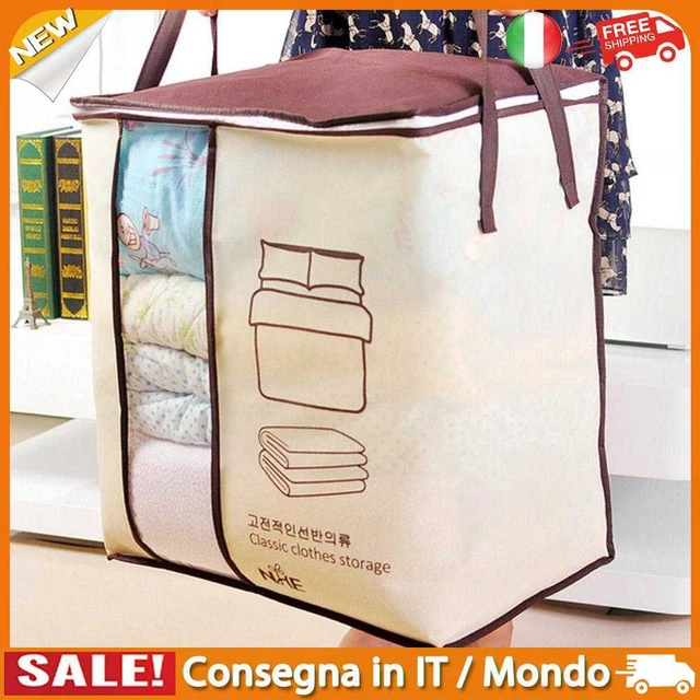 IT Non-Woven Fabric Wardrobe Closet Storage Box Clothes Quilt Bag Holder (A)