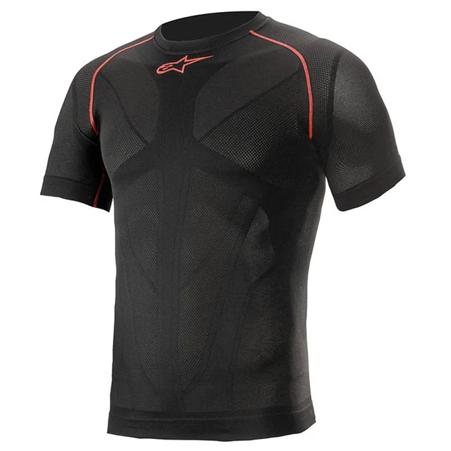 Top moto Alpinestars Ride Tech V2 maniche corte estate - nero/rosso