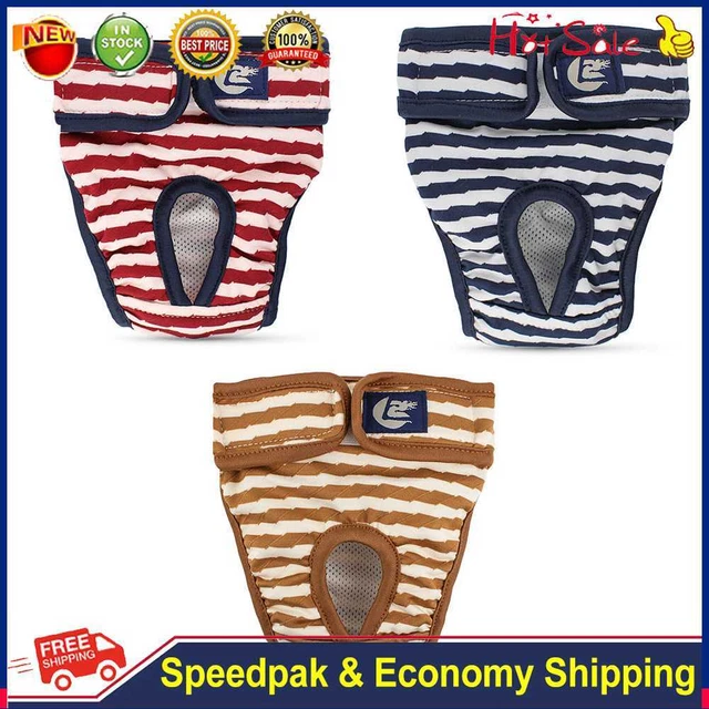 Pantalones cortos de pañal a rayas transpirables para perros hembra para perros