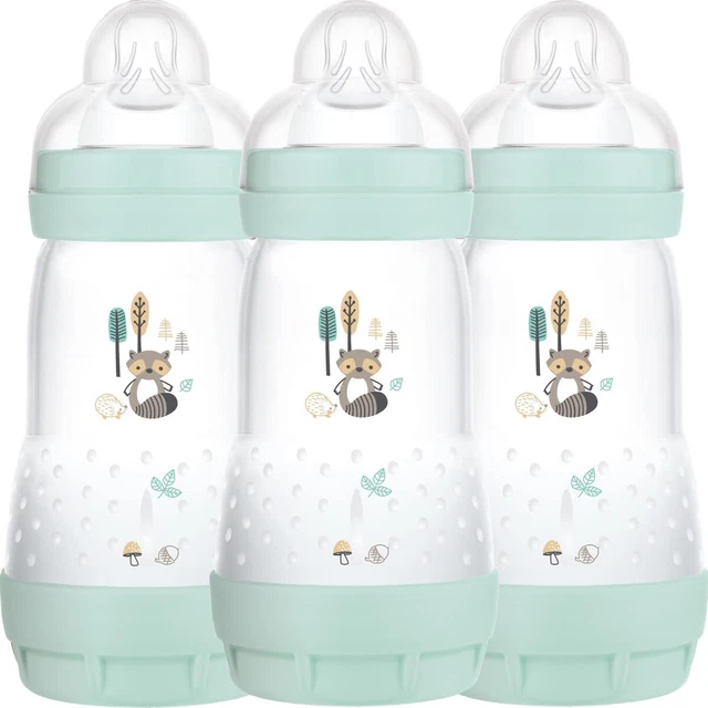 Paquete de biberones anticólicos autoesterilizantes MAM Easy Start de 3 (3 x 260 ml), A