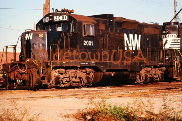 Vtg 1980's Original Photo Train Slide 2001 Engine NW Norfolk & Western X2N076