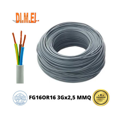 FG CAVO FG16OR16 EX FG7 3X2,5 MMQ GRIGIO DOPPIA GUAINA PER ESTERNO €/MT 3G2,5 
