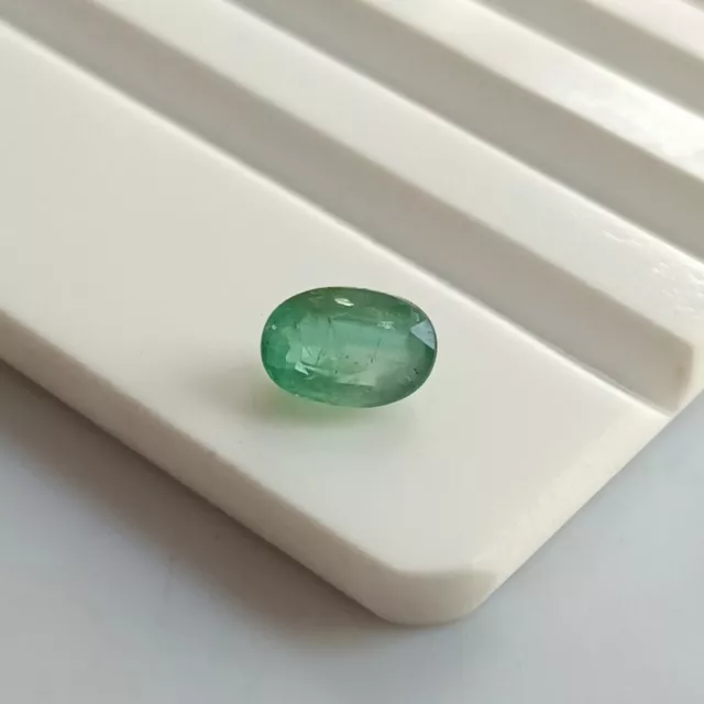 Green Oval Cut 0.89 Cts 7.4x5 MM Natural Emerald Faceted Loose Gemstone