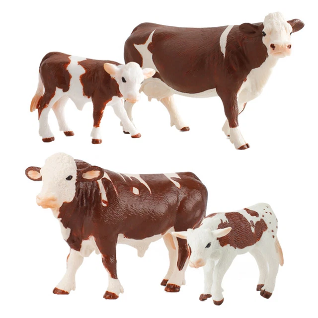 4 PCS Miniature De Vache Modèle De Vache Maculaire Jouet Pour Enfants La Vache