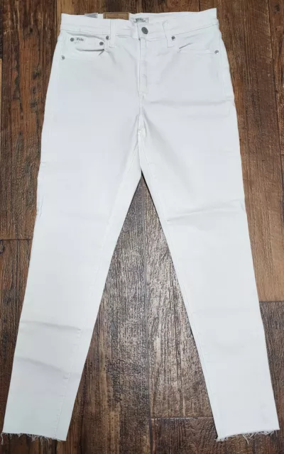 NWT Polo Ralph Lauren Women's White Tompkins Skinny High Rise Ankle Jeans