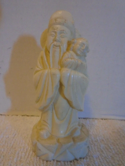 Chinese/Asian Hand Carved Wise Old Man Figurine