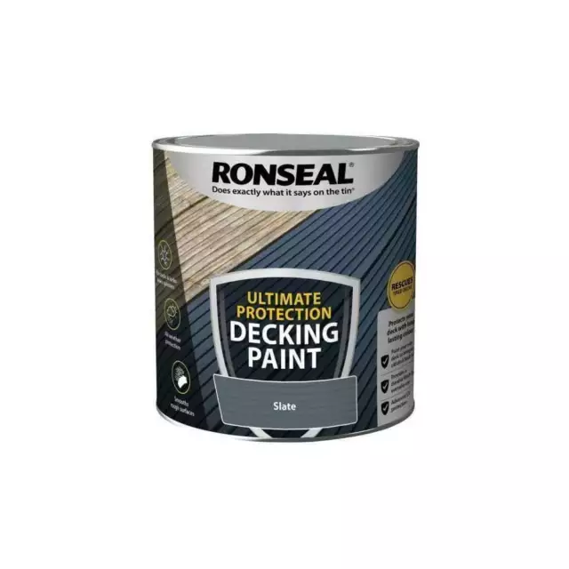 Ronseal ULTIMATE Decking Paint - Revive - Rescue Protect Deck SLATE 5L