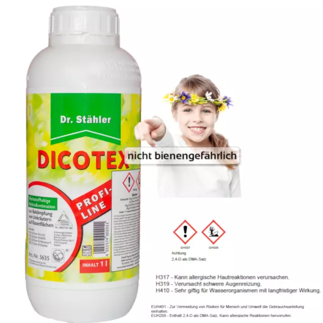 Dr. Stähler Dicotex 1 Liter  Rasen Unkrautfrei Unkrautex Rasen Unkraut