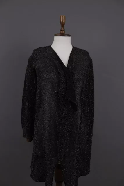 ZADIG & VOLTAIRE Black Open Knit Mesh Oversized Drape Cardigan Sweater Size M