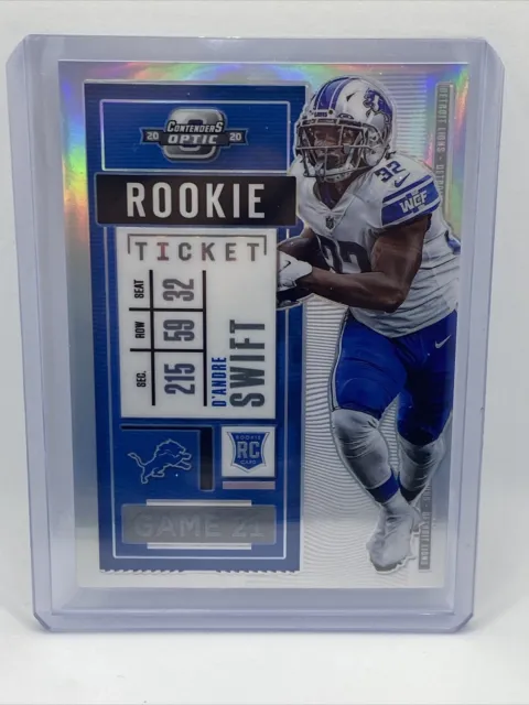 D'ANDRE SWIFT 2020 Contenders Optic Rookie Ticket SILVER PRIZM REFRACTOR Lions