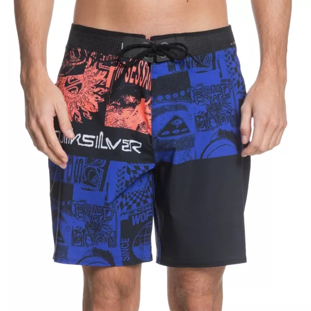 Short de bain Bleu/Orange/Noir  Homme Quiksilver Ravewve