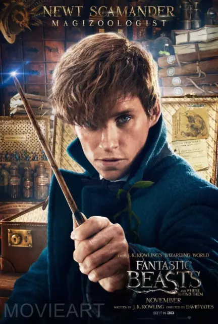 Fantastic Beasts And Where To Find Them Movie Poster A4 A3 Newt Scamander