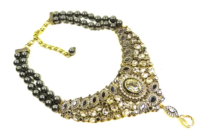 HEIDI DAUS "Worth Waiting For" Beaded Crystal Statement Necklace