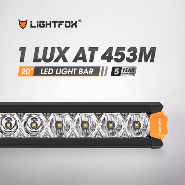 LIGHTFOX 20inch Slim LED Light Bar Single Row Osram Work Driving Lamp Offroad