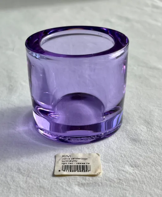 iittala KIVI Marimekko LIGHT LILAC Lavender Glass RARE Tealight Candle Votive