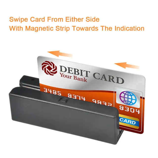 MSR580 USB Magnetic Strip Card Reader 3 Tracks Mini POS Bank Head Hi-Co Swiper