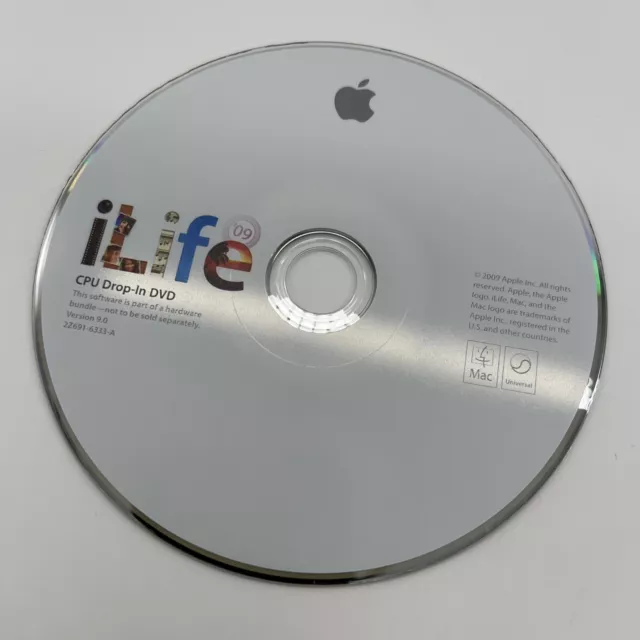 DVD Apple iLife '09 versión antigua (disco desplegable de CPU)