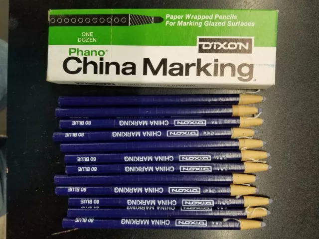 12 Dixon China Markers Blue