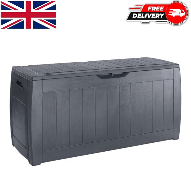 KETER EXTRA LARGE Garden Outdoor Storage Bench Box Lockable Grey XL £57 ...